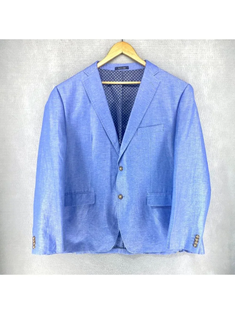 Alan Flusser Blazer Mens 48R Purple Linen Blend Sport Coat Jacket Seersucker
